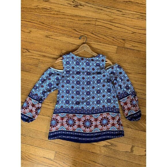 Women’s Bobeau Paisley Cold Shoulder Blouse S - Picture 2 of 5